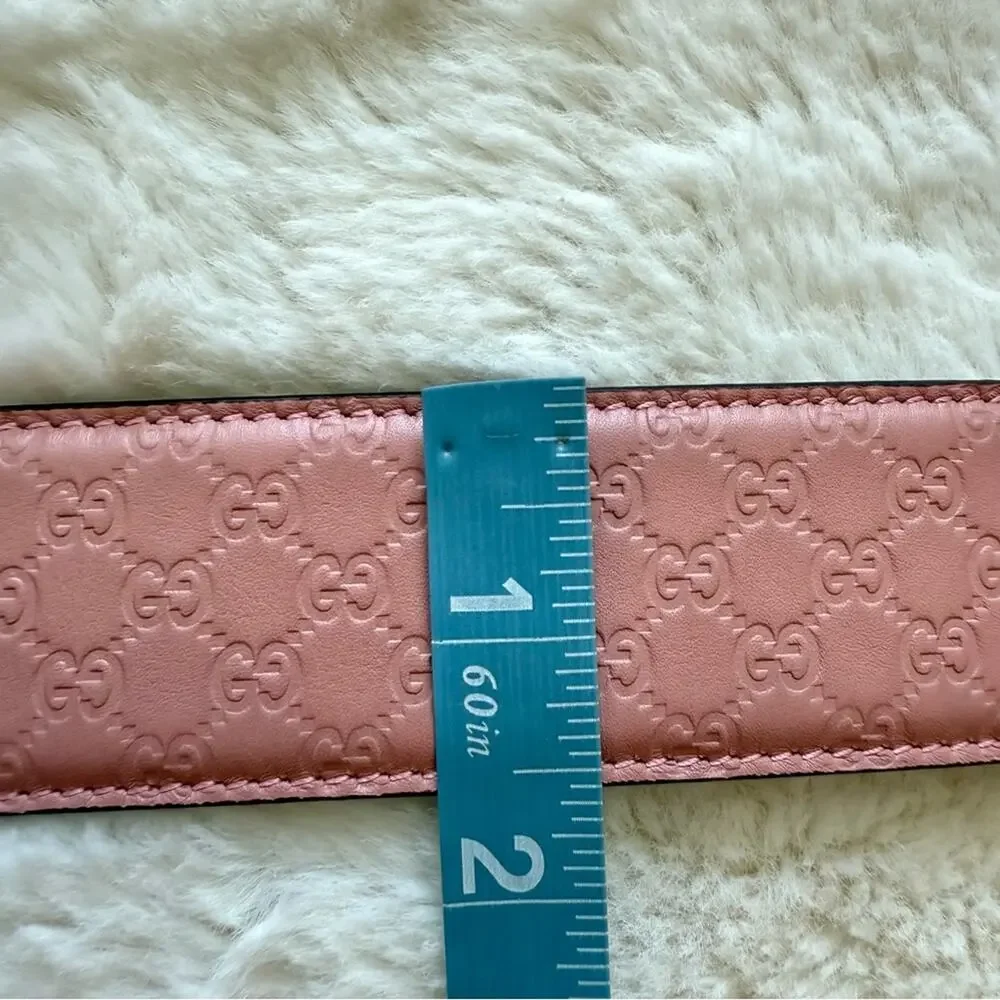 Gucci GG Marmont pink leather belt size 85/34 Authentic Retail 650$